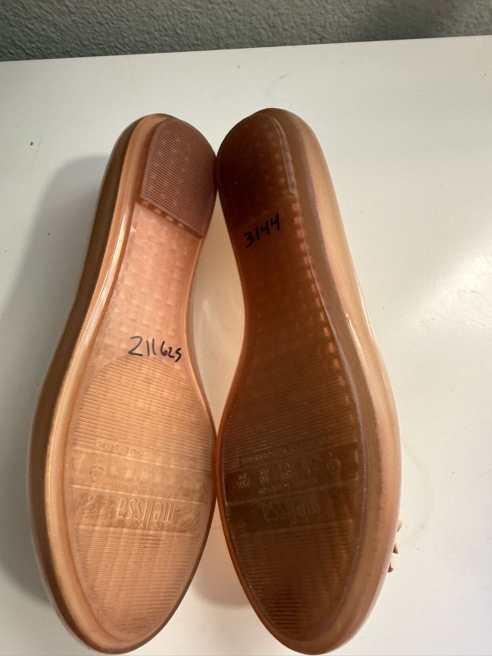 Melissa + Alexandre Herchcovitch Taupe Floral Jelly Ballet Flats - Picture 5 of 7